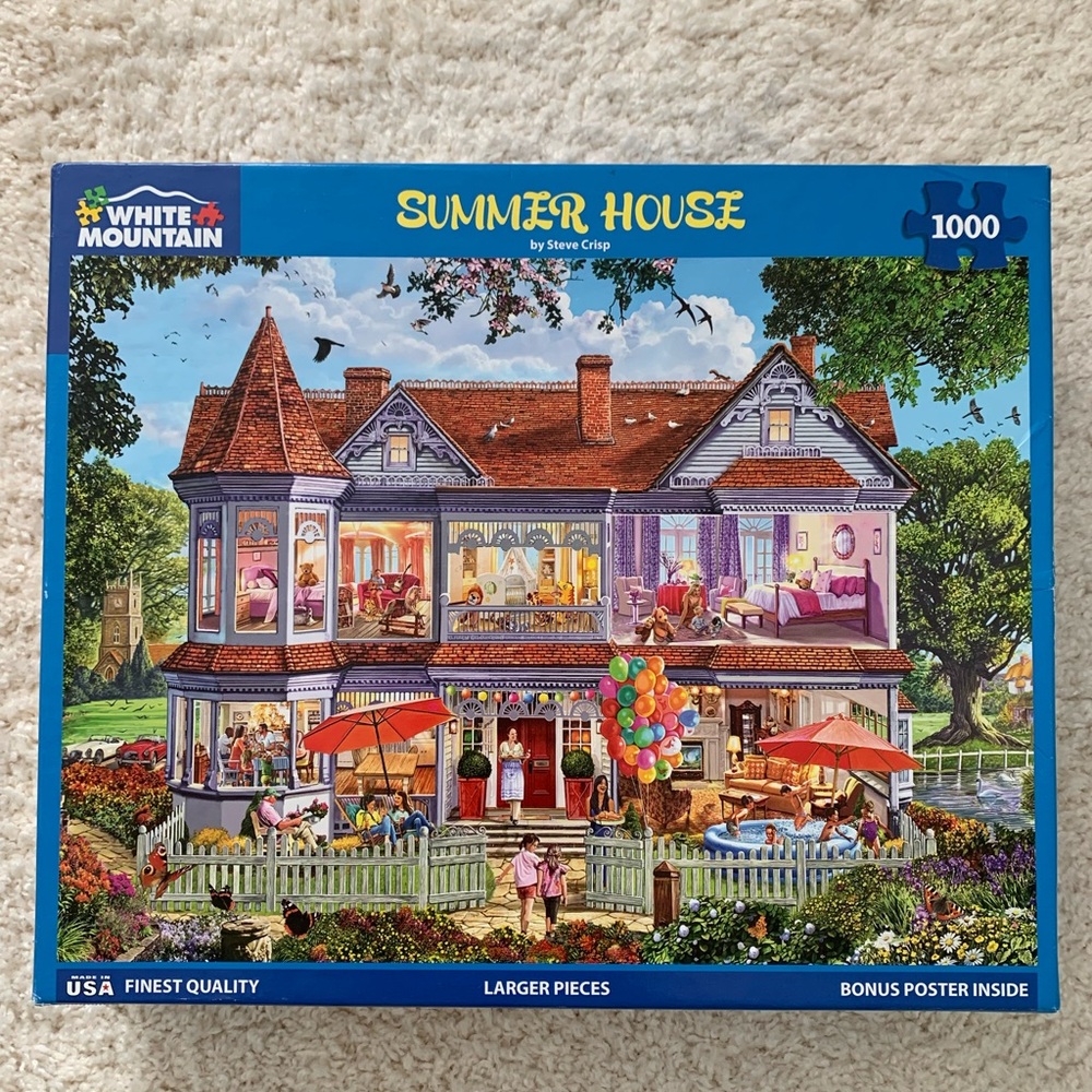 White Mountain Summer House Puzzle - Vibrant Colors